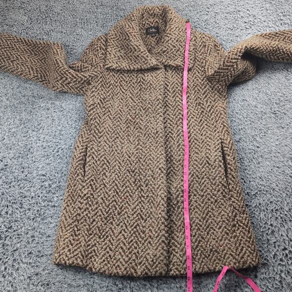 Vintage Cole Haan Coat Women 4 Brown Chunky Knit Wool Blend Classiccore Button - Picture 4 of 6